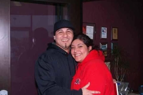 Two smiling people