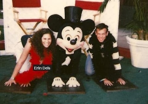 Erin Deis posing with Mickey Mouse